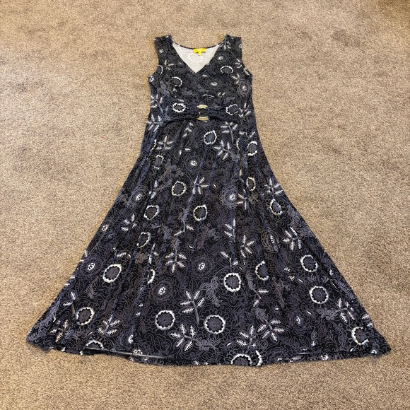 Liz Lange Women’s Black and White Patterned Maxi Dress Size PL - Picture 3 of 11